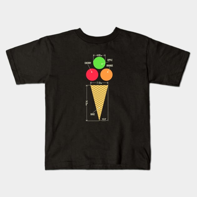 Technical Drawing Ice Cream Kids T-Shirt by Drop23